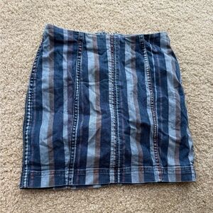 Free People Blue Mini Pencil Skirt Casual